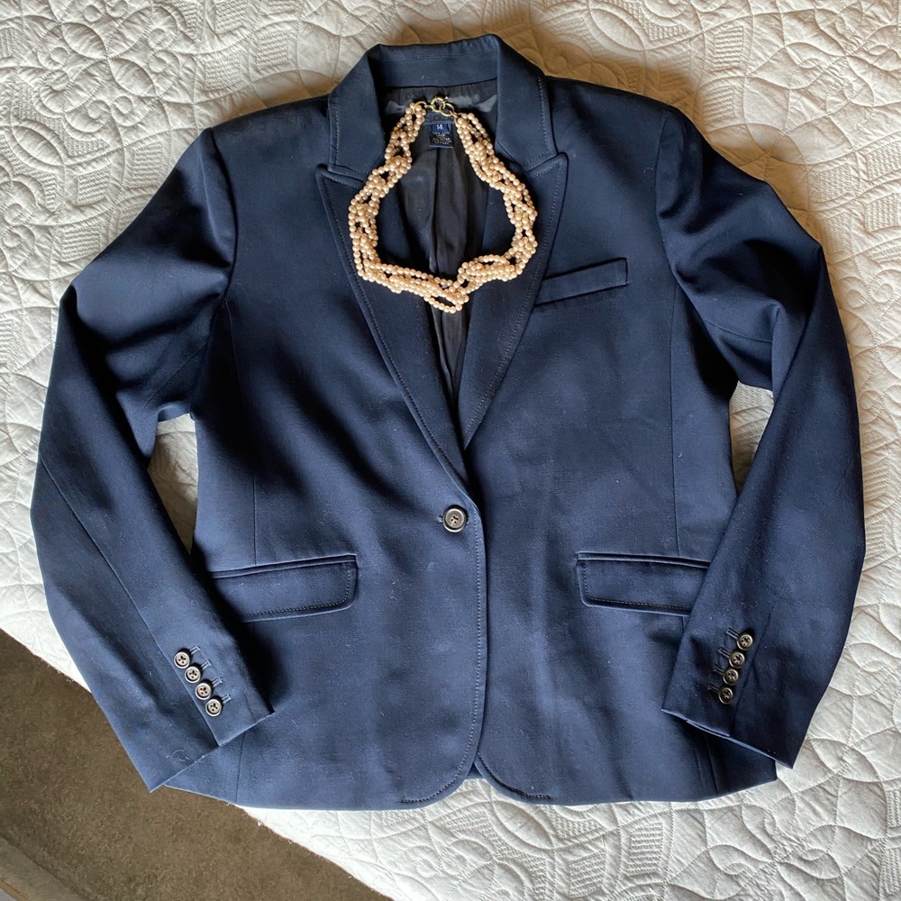 Navy Wool J. Crew Blazer sz 14